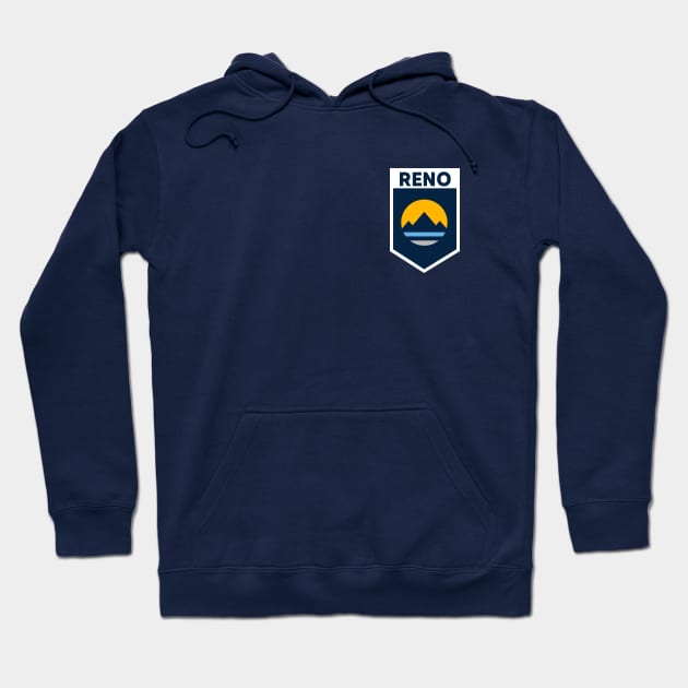 Reno, Nevada City Flag Emblem Hoodie by SLAG_Creative